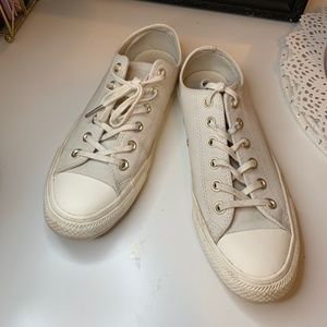 Cream Leather Converse